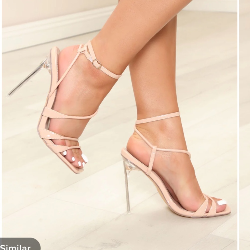 Nude Clear Strappy Heel